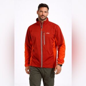 Rab Vapour Rise Softshell Men's Jacket Red Orange Size L Outdoor Hiking Gorp